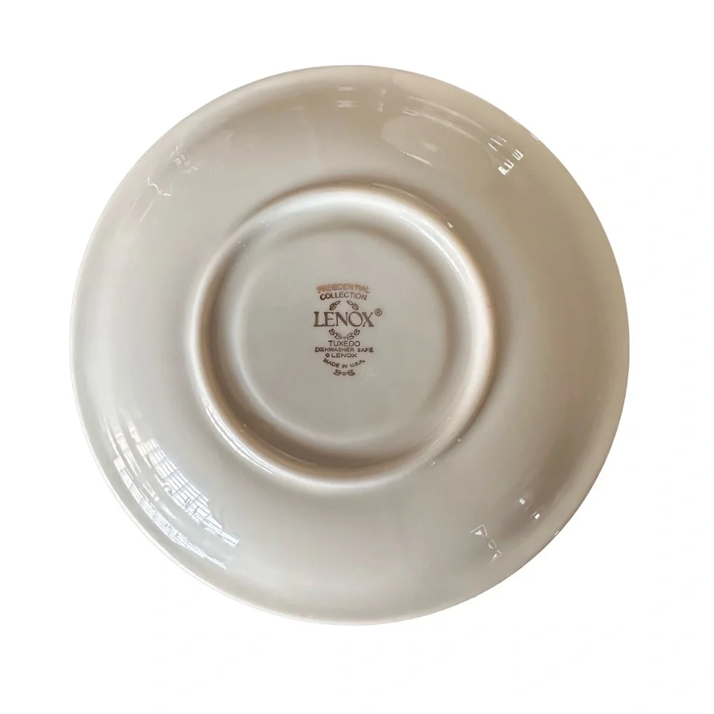 LENOX Tuxedo Collection Ivory Bone China Cup & Saucer (set of 3) Gold Encrusted